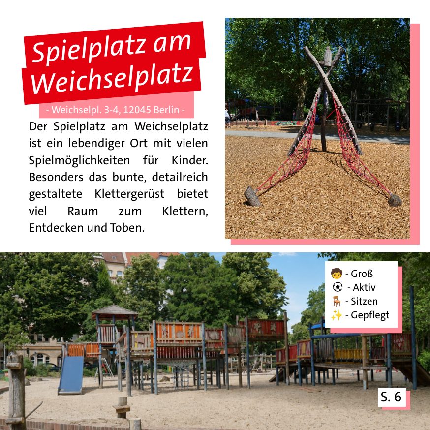 Broschürenseite: Spielplatz am Weichselplatz