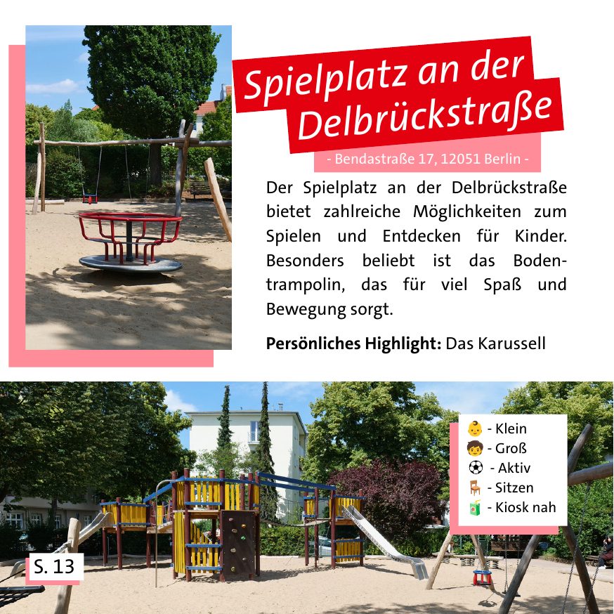 Broschürenseite: Spielplatz an der Delbrückstraße