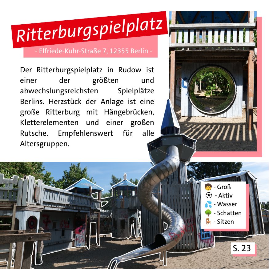 Broschürenseite: Ritterburgspielplatz